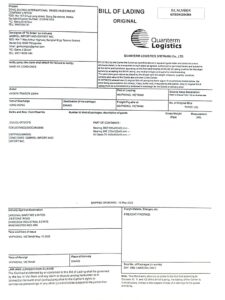 Bill of Ladding Davao