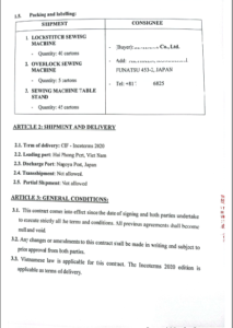 Chứng từ xuất khẩu hàng lẻ LCL đi Nagoya Nhật Bản