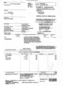 Giấy báo hàng đến (Arrival Notice) khi vận chuyển đường biển hàng lẻ đi Nhật