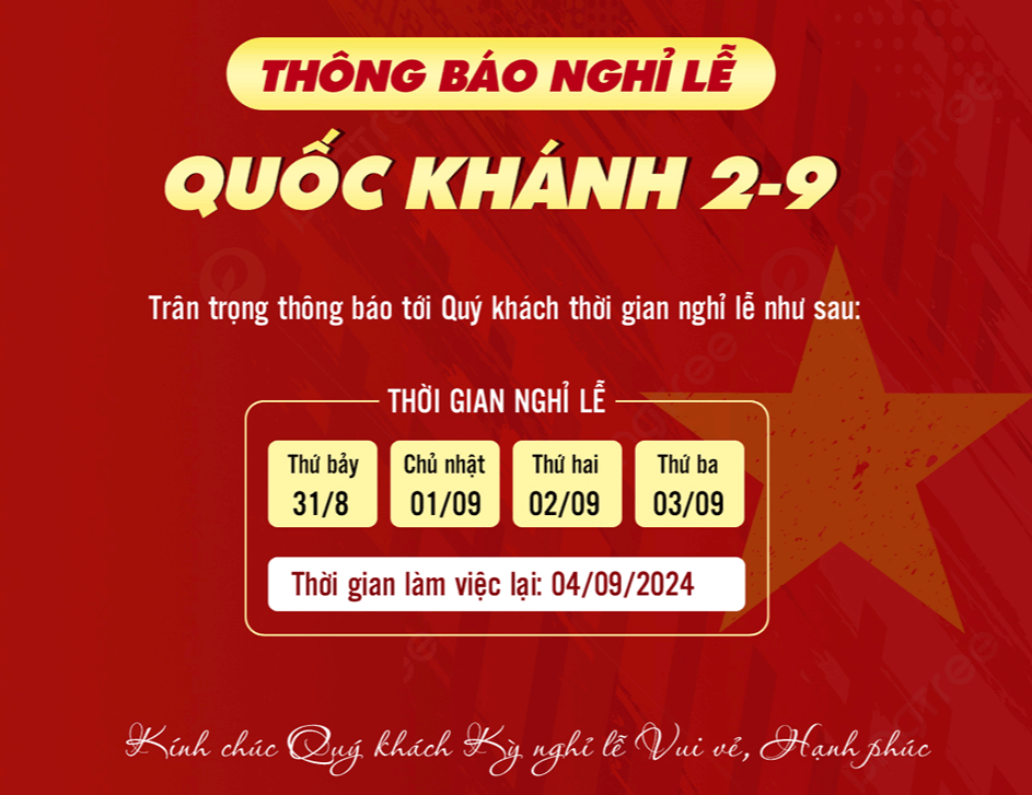 Thông báo lịch nghỉ Lễ Quốc khánh 2/9 Thông báo lịch nghỉ Lễ Quốc khánh 2/9